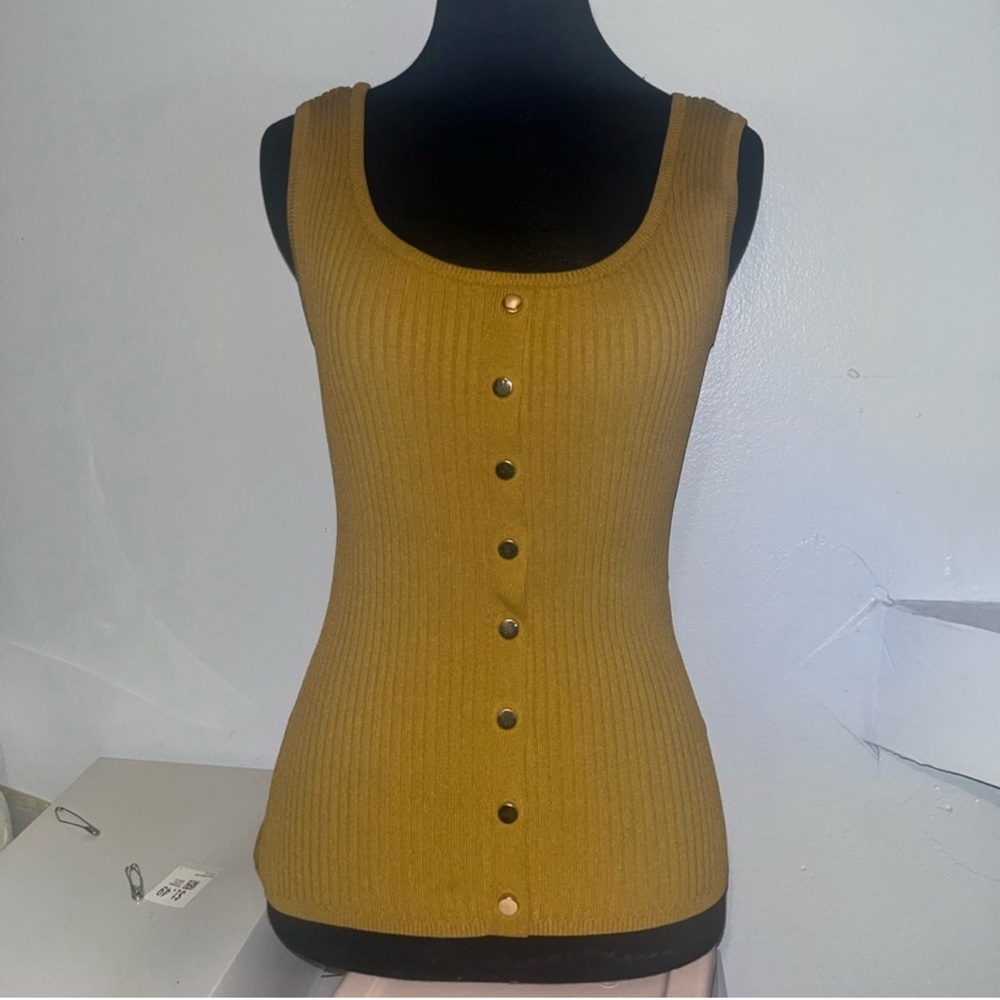 Mustard Yellow Ribbed Tank Top